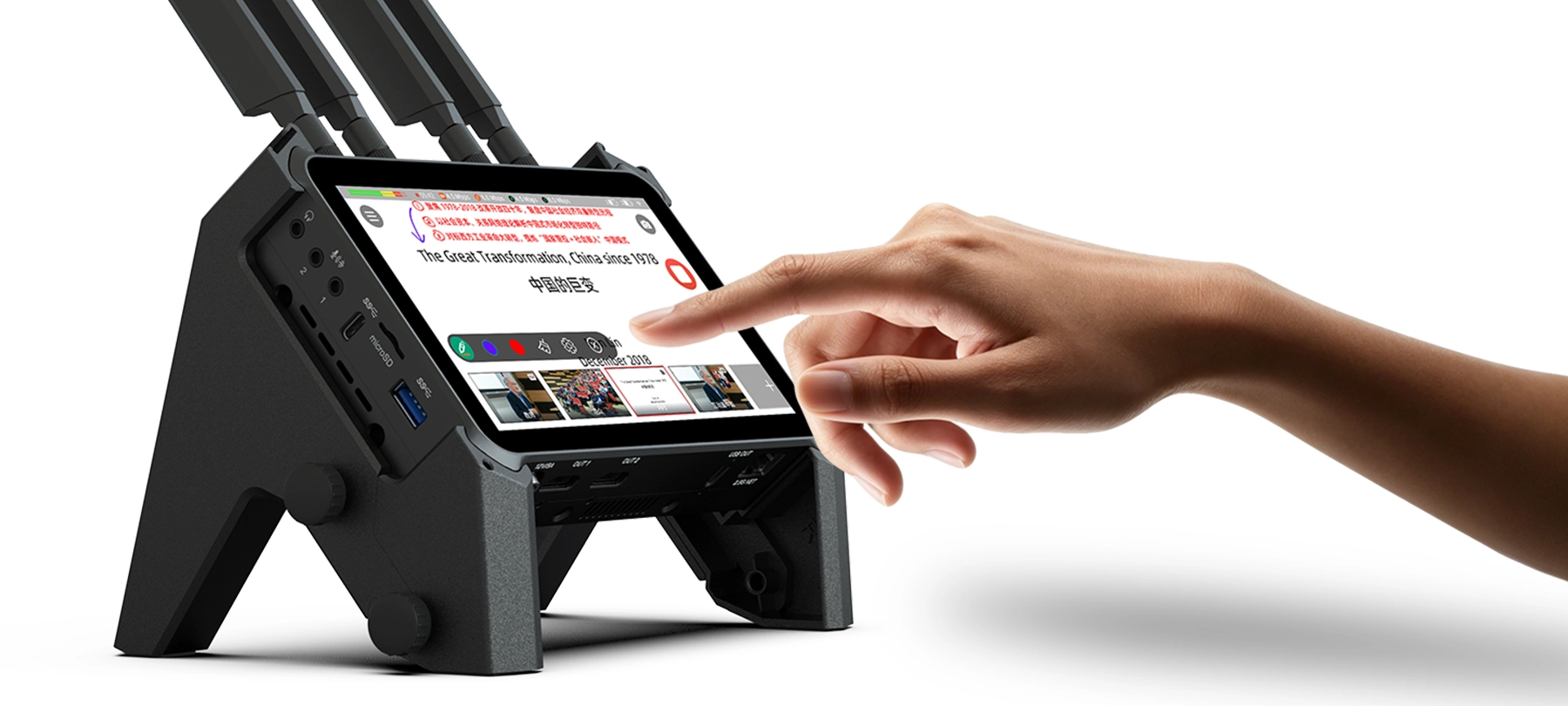Built-in touchscreen